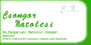 csongor matolcsi business card